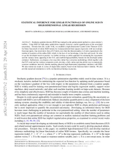 Statistical Inference for Linear Functionals of Online SGD in High-dimensional Linear Regression