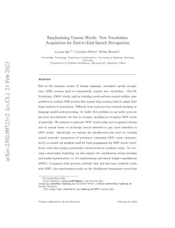 Emphasizing Unseen Words: New Vocabulary Acquisition for End-to-End
  Speech Recognition