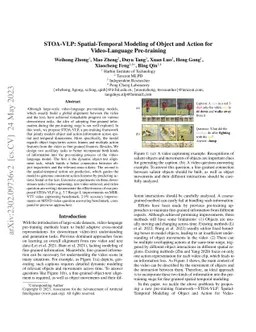 STOA-VLP: Spatial-Temporal Modeling of Object and Action for
  Video-Language Pre-training