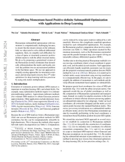 Simplifying Momentum-based Positive-definite Submanifold Optimization
  with Applications to Deep Learning
