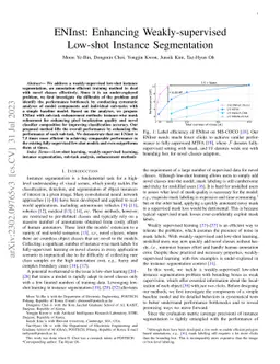 ENInst: Enhancing Weakly-supervised Low-shot Instance Segmentation