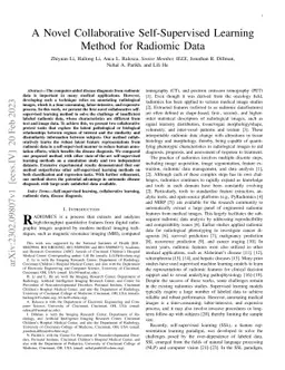 A Novel Collaborative Self-Supervised Learning Method for Radiomic Data
