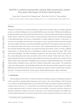RecFNO: a resolution-invariant flow and heat field reconstruction method
  from sparse observations via Fourier neural operator