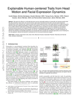 Explainable Human-centered Traits from Head Motion and Facial Expression
  Dynamics