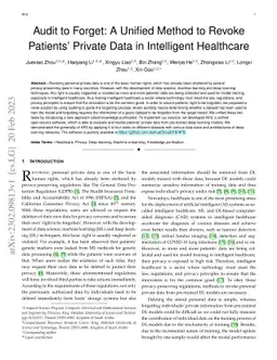 Audit to Forget: A Unified Method to Revoke Patients' Private Data in
  Intelligent Healthcare