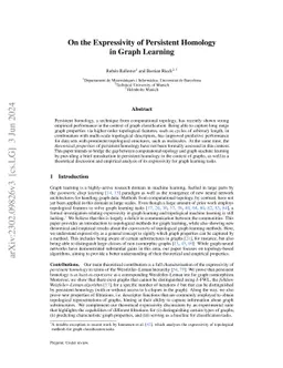On the Expressivity of Persistent Homology in Graph Learning