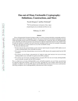One-out-of-Many Unclonable Cryptography: Definitions, Constructions, and
  More