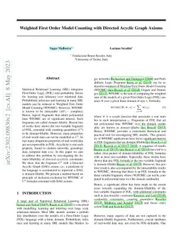 Weighted First Order Model Counting with Directed Acyclic Graph Axioms