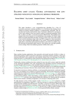 Escaping limit cycles: Global convergence for constrained
  nonconvex-nonconcave minimax problems