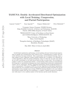 TAMUNA: Doubly Accelerated Distributed Optimization with Local Training,
  Compression, and Partial Participation