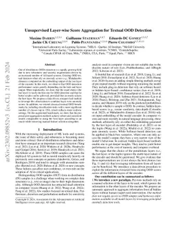 Unsupervised Layer-wise Score Aggregation for Textual OOD Detection