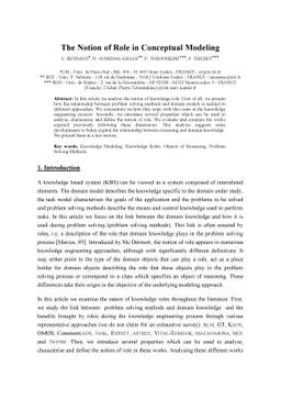 The notion of role in conceptual modelling