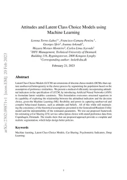 Attitudes and Latent Class Choice Models using Machine learning