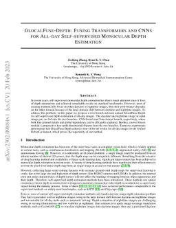 GlocalFuse-Depth: Fusing Transformers and CNNs for All-day
  Self-supervised Monocular Depth Estimation