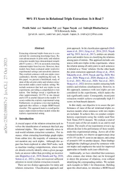 90% F1 Score in Relational Triple Extraction: Is it Real ?