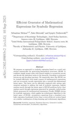 Efficient Generator of Mathematical Expressions for Symbolic Regression