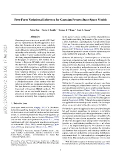 Free-Form Variational Inference for Gaussian Process State-Space Models