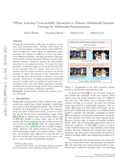 CISum: Learning Cross-modality Interaction to Enhance Multimodal
  Semantic Coverage for Multimodal Summarization