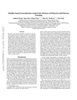 Stability-based Generalization Analysis for Mixtures of Pointwise and
  Pairwise Learning