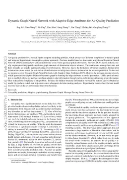 Dynamic Graph Neural Network with Adaptive Edge Attributes for Air
  Quality Predictions