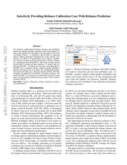 Selectively Providing Reliance Calibration Cues With Reliance Prediction