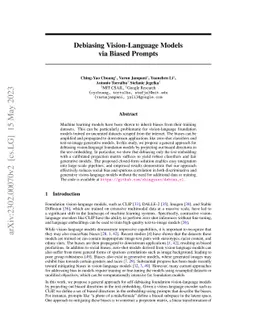 Debiasing Vision-Language Models via Biased Prompts