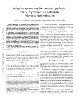 Adaptive sparseness for correntropy-based robust regression via
  automatic relevance determination
