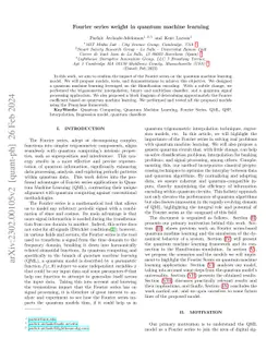 Fourier series weight in quantum machine learning
