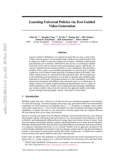 Learning Universal Policies via Text-Guided Video Generation