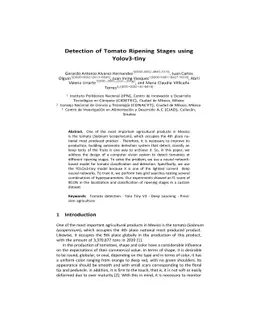 Detection of Tomato Ripening Stages using Yolov3-tiny