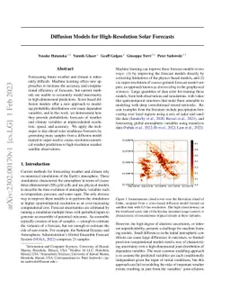 Diffusion Models for High-Resolution Solar Forecasts