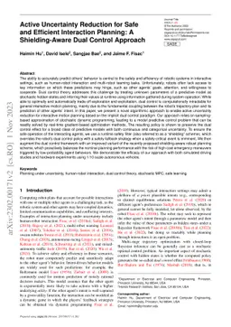 Active Uncertainty Reduction for Safe and Efficient Interaction
  Planning: A Shielding-Aware Dual Control Approach