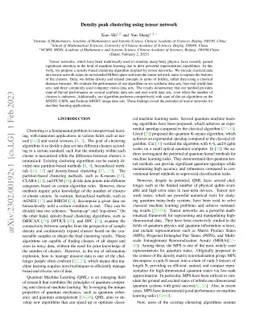 Density peak clustering using tensor network