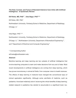 The Past, Current, and Future of Neonatal Intensive Care Units with
  Artificial Intelligence