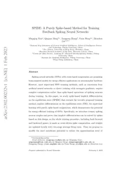 SPIDE: A Purely Spike-based Method for Training Feedback Spiking Neural
  Networks