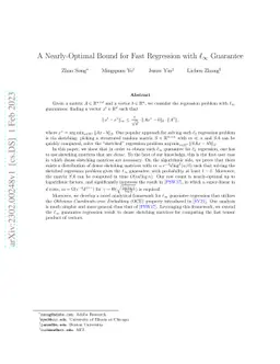 A Nearly-Optimal Bound for Fast Regression with $\ell_\infty$ Guarantee