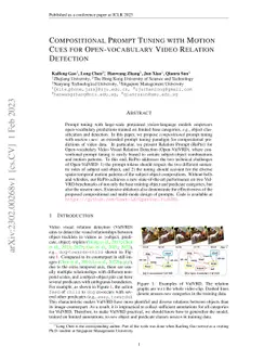 Compositional Prompt Tuning with Motion Cues for Open-vocabulary Video
  Relation Detection