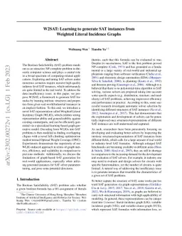W2SAT: Learning to generate SAT instances from Weighted Literal
  Incidence Graphs