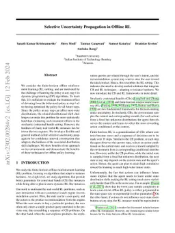 Selective Uncertainty Propagation in Offline RL