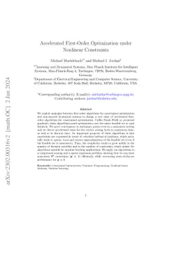 Accelerated First-Order Optimization under Nonlinear Constraints