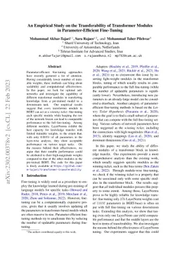 An Empirical Study on the Transferability of Transformer Modules in
  Parameter-Efficient Fine-Tuning