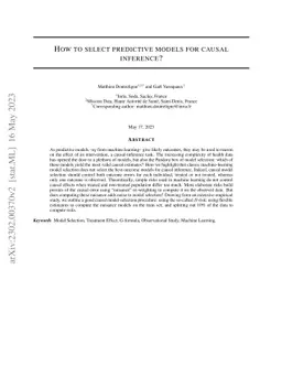 How to select predictive models for causal inference?