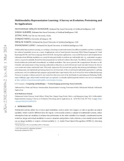 Multimodality Representation Learning: A Survey on Evolution,
  Pretraining and Its Applications