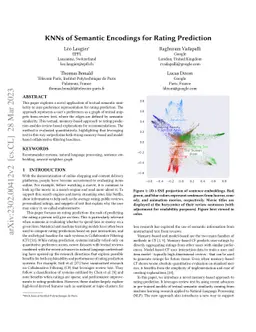 KNNs of Semantic Encodings for Rating Prediction