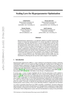 Scaling Laws for Hyperparameter Optimization