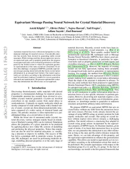 Equivariant Message Passing Neural Network for Crystal Material
  Discovery
