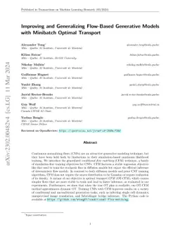 Improving and generalizing flow-based generative models with minibatch
  optimal transport