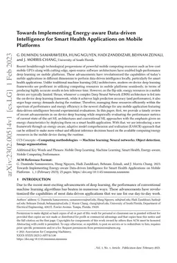 Towards Implementing Energy-aware Data-driven Intelligence for Smart
  Health Applications on Mobile Platforms