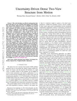 Uncertainty-Driven Dense Two-View Structure from Motion