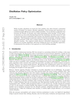 Distillation Policy Optimization